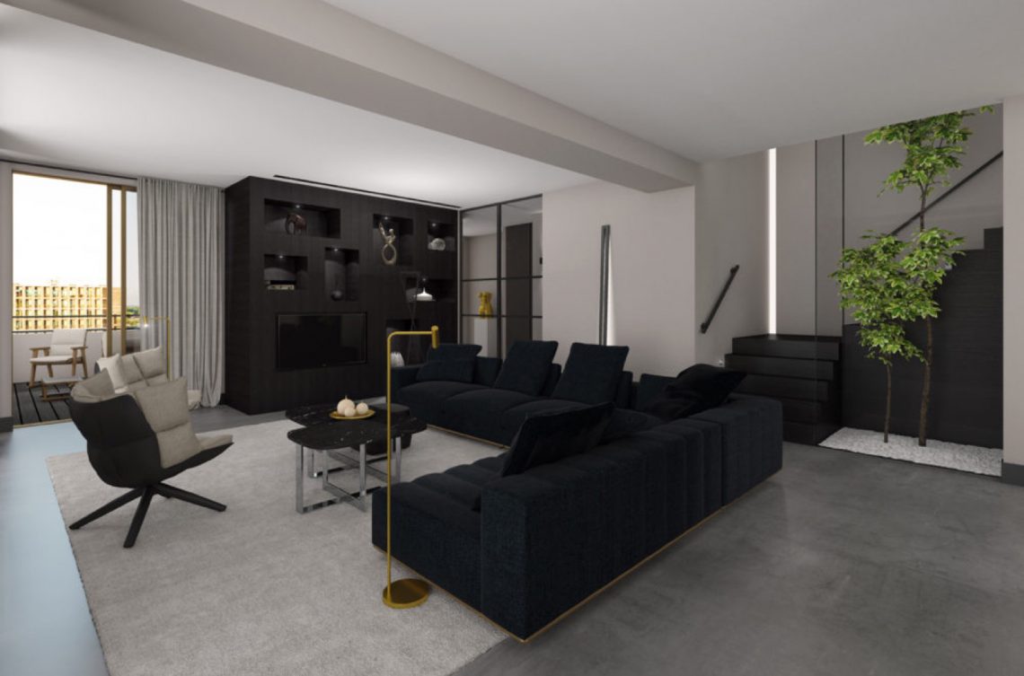Luxe woonkamer met design meubelen ,Meubilair, Woonkamer, Binnen, Kamer, Bank, Huisvesting, Gebouw, Interieur Ontwerp, Tafel, Monitor, Luxe, Design, Exclusief, Modern, Maatwerk, Bijzondere, Mooie