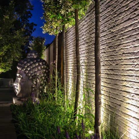 Villa garden with luxury wellness