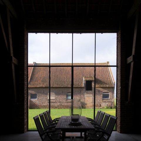 U-shaped farmhouse near the French border