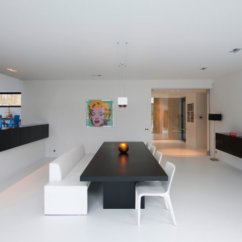 Minimalist house with modern doors