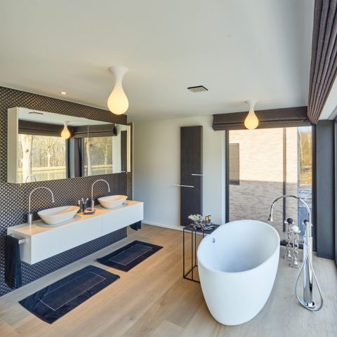 New build villa with modern interior doors