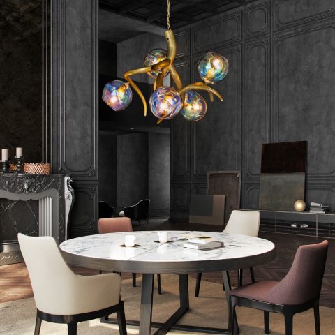 Light sculptures in classic interiors
