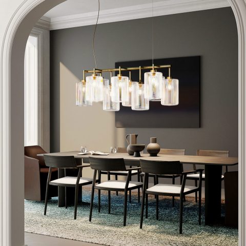 Light sculptures in rural interiors