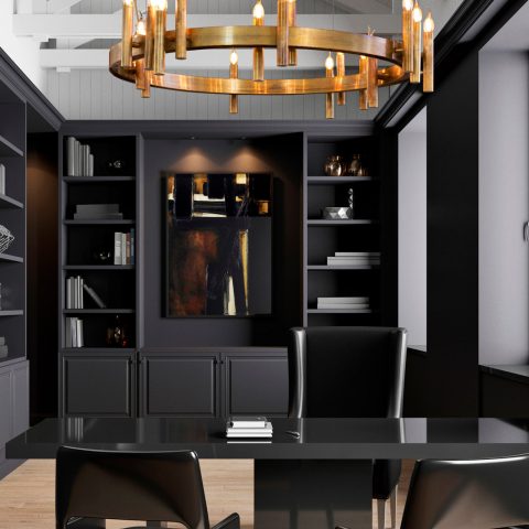Light sculptures in rural interiors