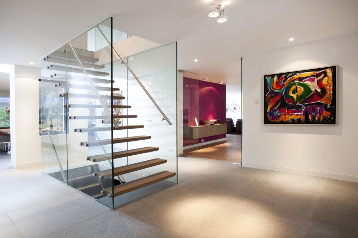 Luxurious entrance with modern staircase , Luxury, Design, Exclusive, Modern, Custom Made, Special, Beautiful