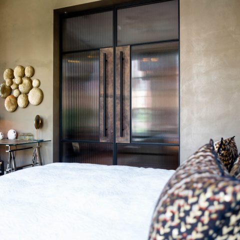 Luxury steel doors with leather