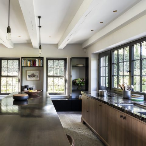 Rural villa with authentic wooden windows and doors