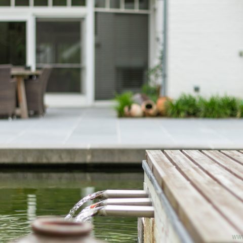 Construction garden contemporary villa Maasmechelen