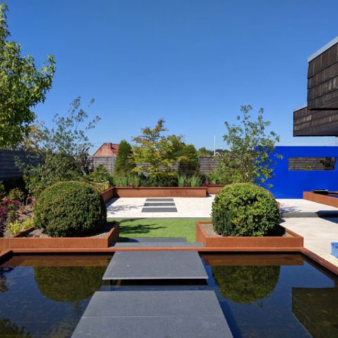 Roof garden with corten steel Antwerp