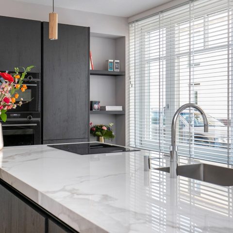 Tasteful black kitchen