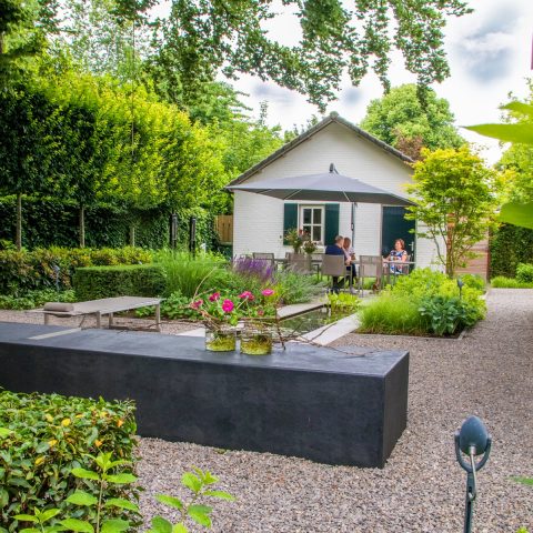 Attractive modern garden with canopy