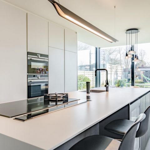 Kitchen with view of garden