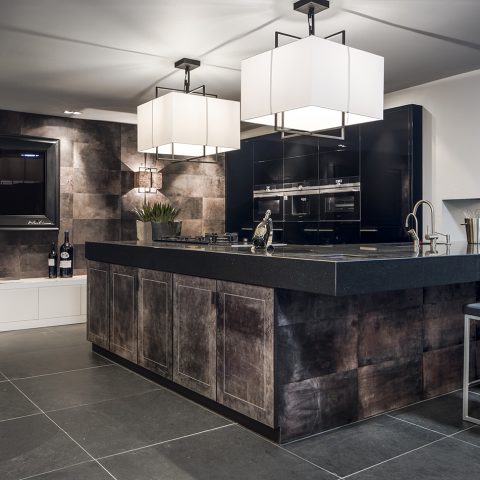 Keuken met leer