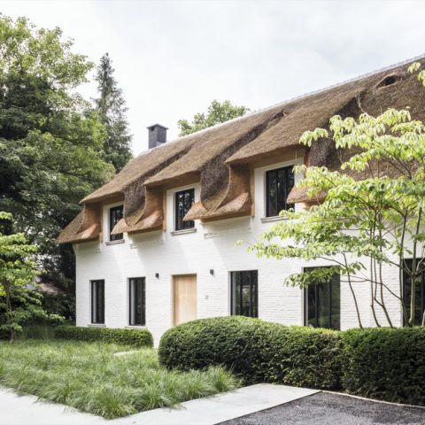 Elegant garden at thatched villa