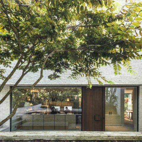 Moderne tuin bij architecturale villa