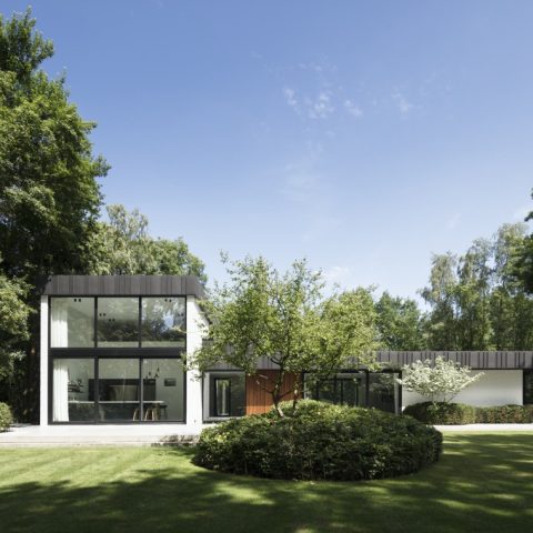 Moderne tuin bij villa in Brasschaat