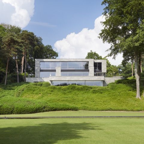 Moderne woondroom in het groen