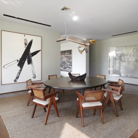 Moderne woondroom in het groen
