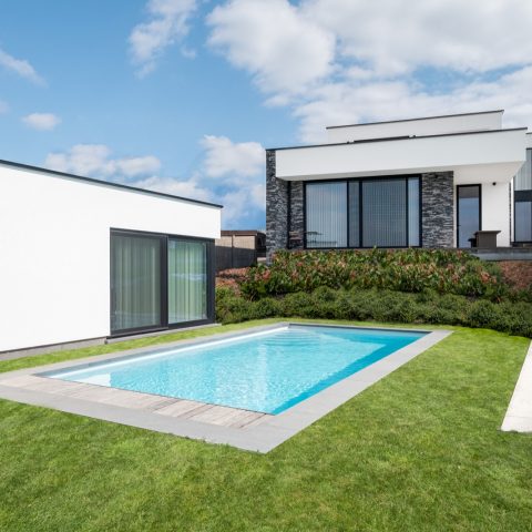 Residential house with modern interior doors and dress wall