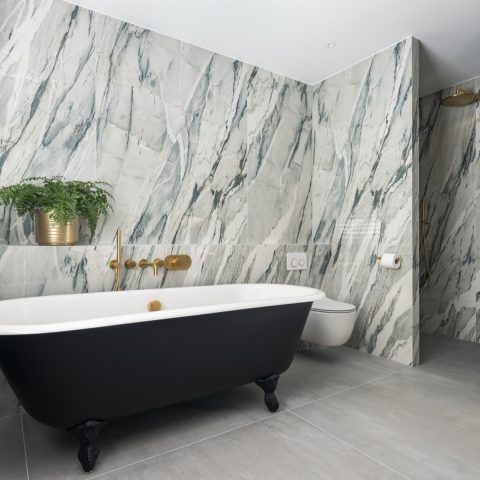 Gold & green glossy marble