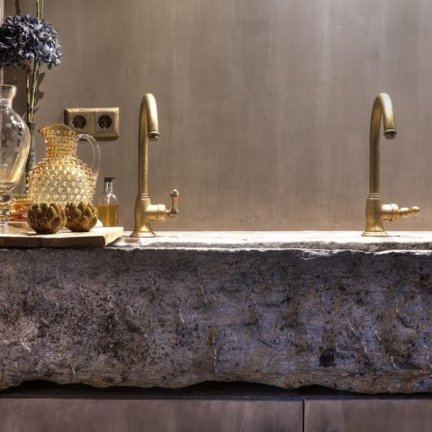 Fireplace and antique trough