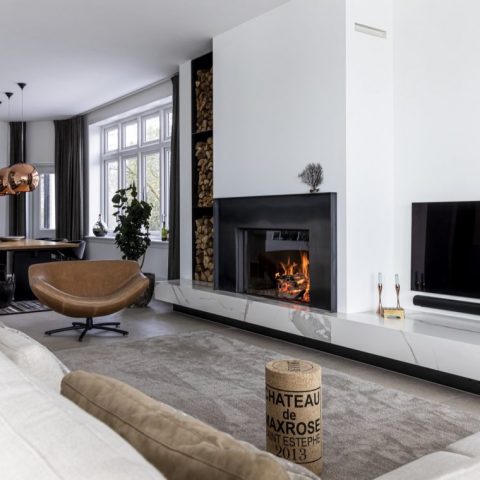Atmospheric fireplaces in luxury home