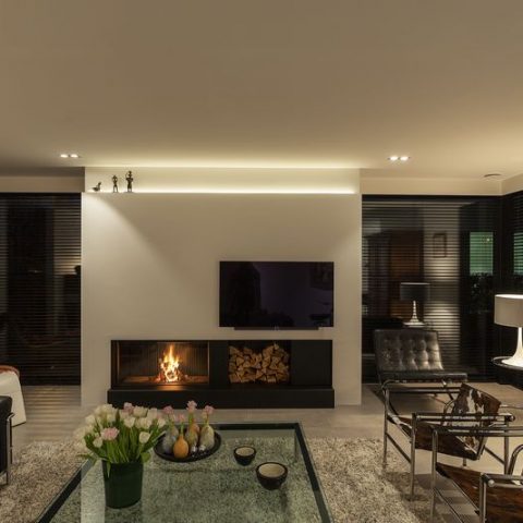 Built-in fireplace