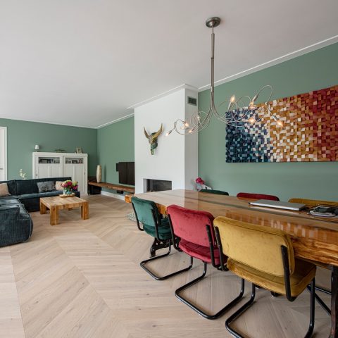 Light hungarian point in playful interior