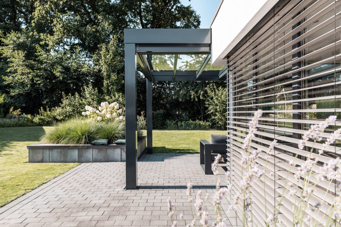 Luxury furniture in a spacious garden ,Patio,Porch,Pergola,Gate,Home Decor,Grass,Yard,Outdoors,Window,Fence, Luxury, Design, Exclusive, Modern, Custom Made, Special, Beautiful