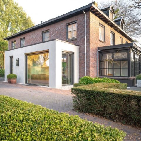 Classic villa with luxury wooden window frames