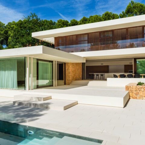 Outdoor residence by the Mediterranean sea