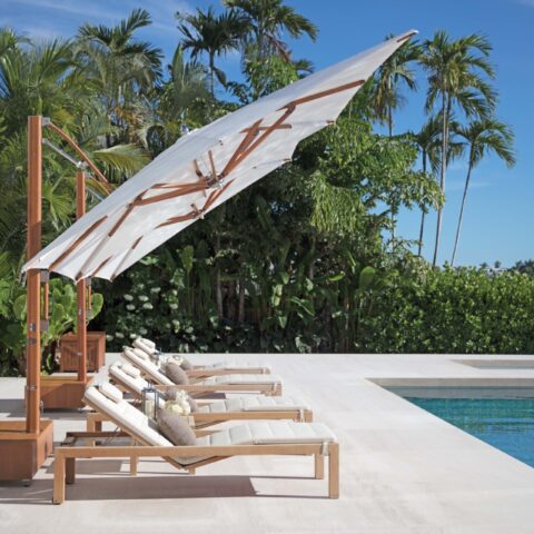 Solanox Double Chaise Lounge met luxe parasol