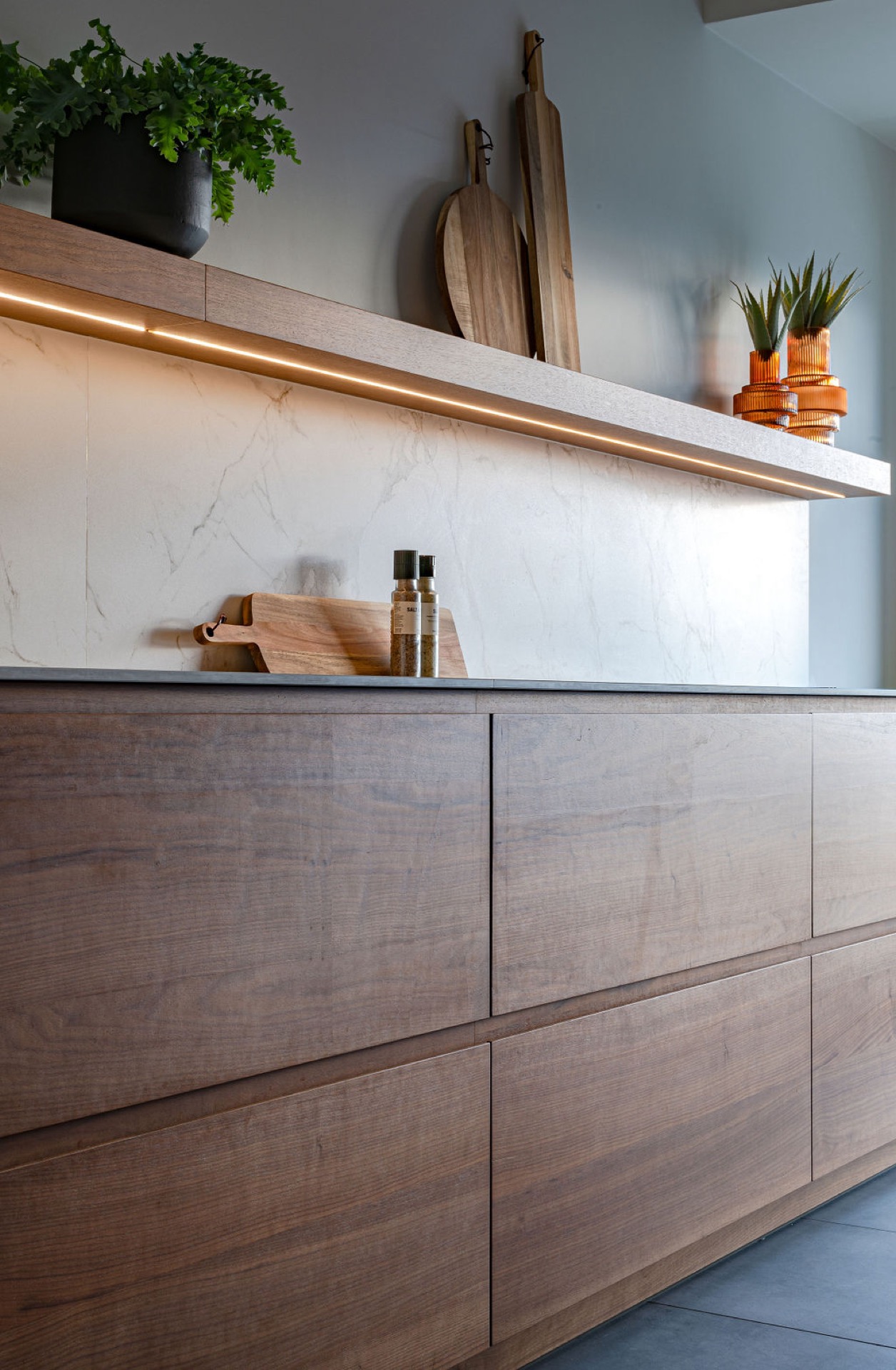 Wooden kitchen with marble top,Furniture,Sideboard,Table,Wood,Cabinet,Shelf,Reception,Interior Design,Tabletop,Hardwood, Luxury, Design, Exclusive, Modern, Custom Made, Special, Beautiful