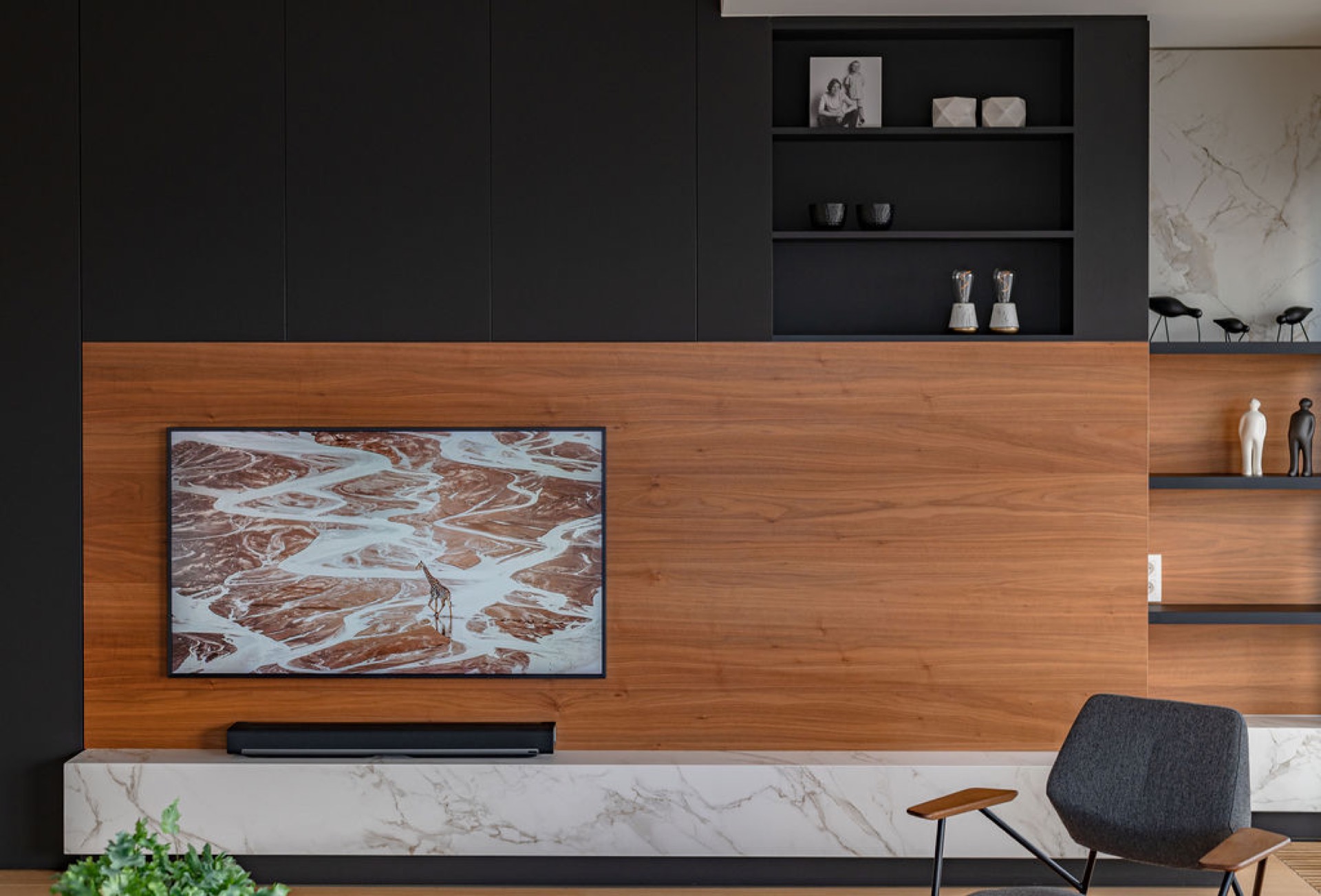 Luxury TV cabinet with wooden elements,Tabletop,Furniture,Wood,Table,Hardwood,Plywood,Sideboard,Indoors,Coffee Table,Flooring, Luxury, Design, Exclusive, Modern, Custom Made, Special, Beautiful