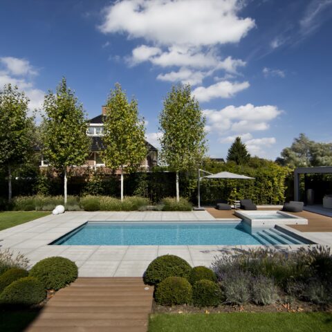 Zwedak Creates Ultimate Luxury with Skimmer Foil Pool and Tiled Whirlpool