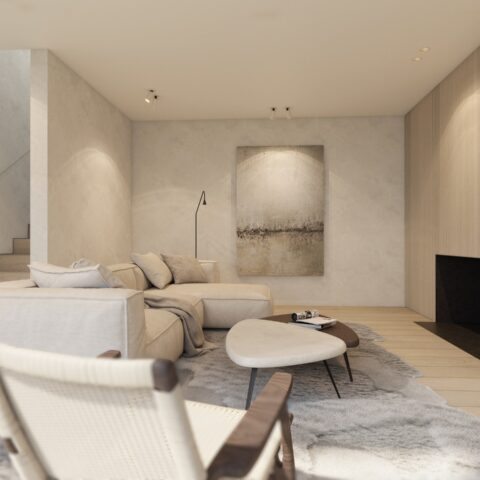 Licht interieur met zandtinten