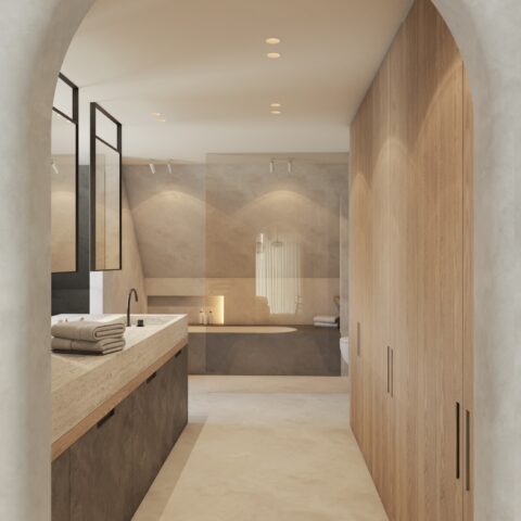 Licht interieur met zandtinten