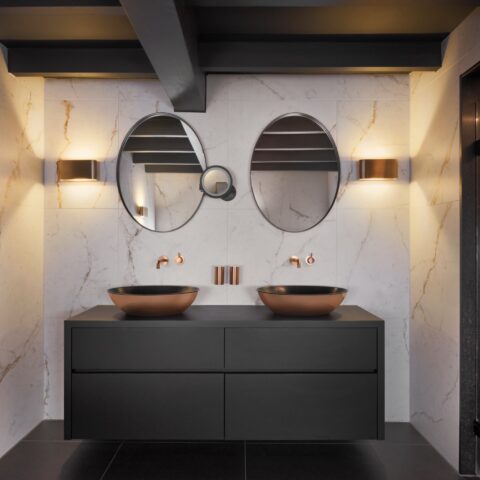 Bathroom with bronze