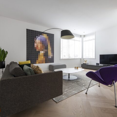 Bauwerk Crema Visgraat in minimalistisch interieur