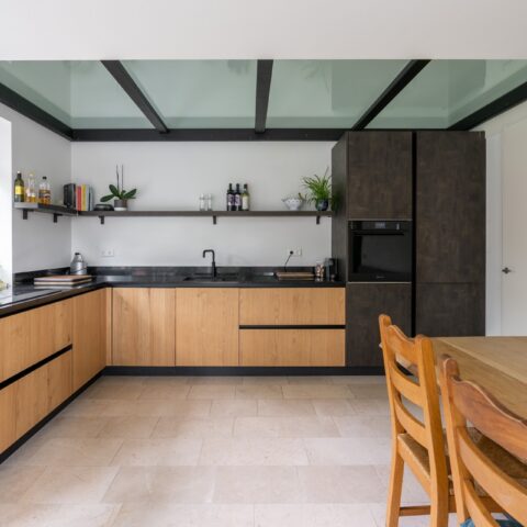 Walkable glass over a kitchen