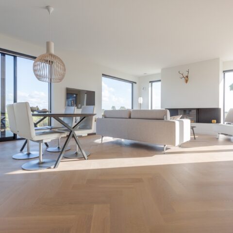Sleek herringbone floor