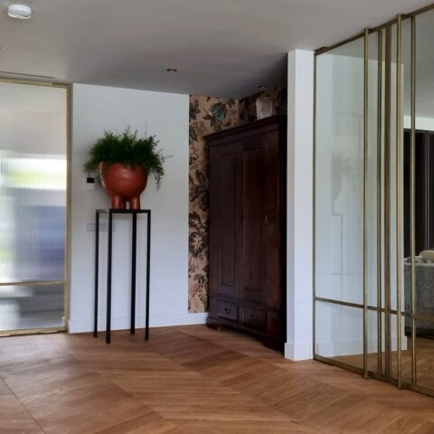 Double brass pivot doors