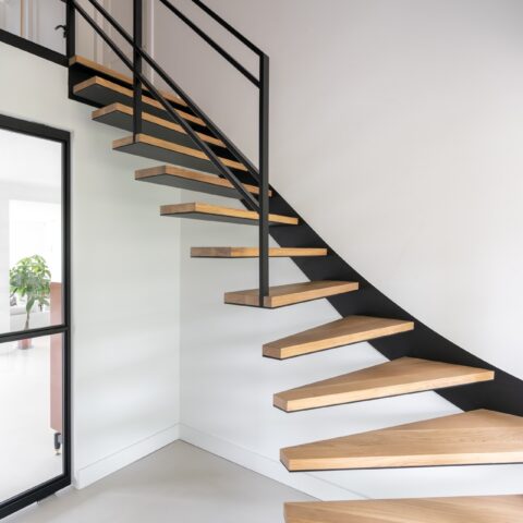 Steel balustrade at a staircase