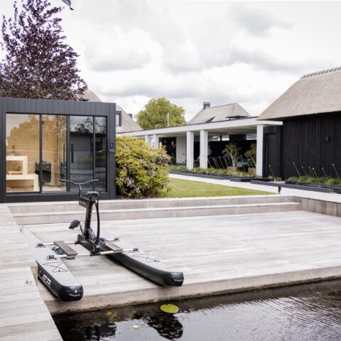 Finnish sauna and steam room overlooking the quay