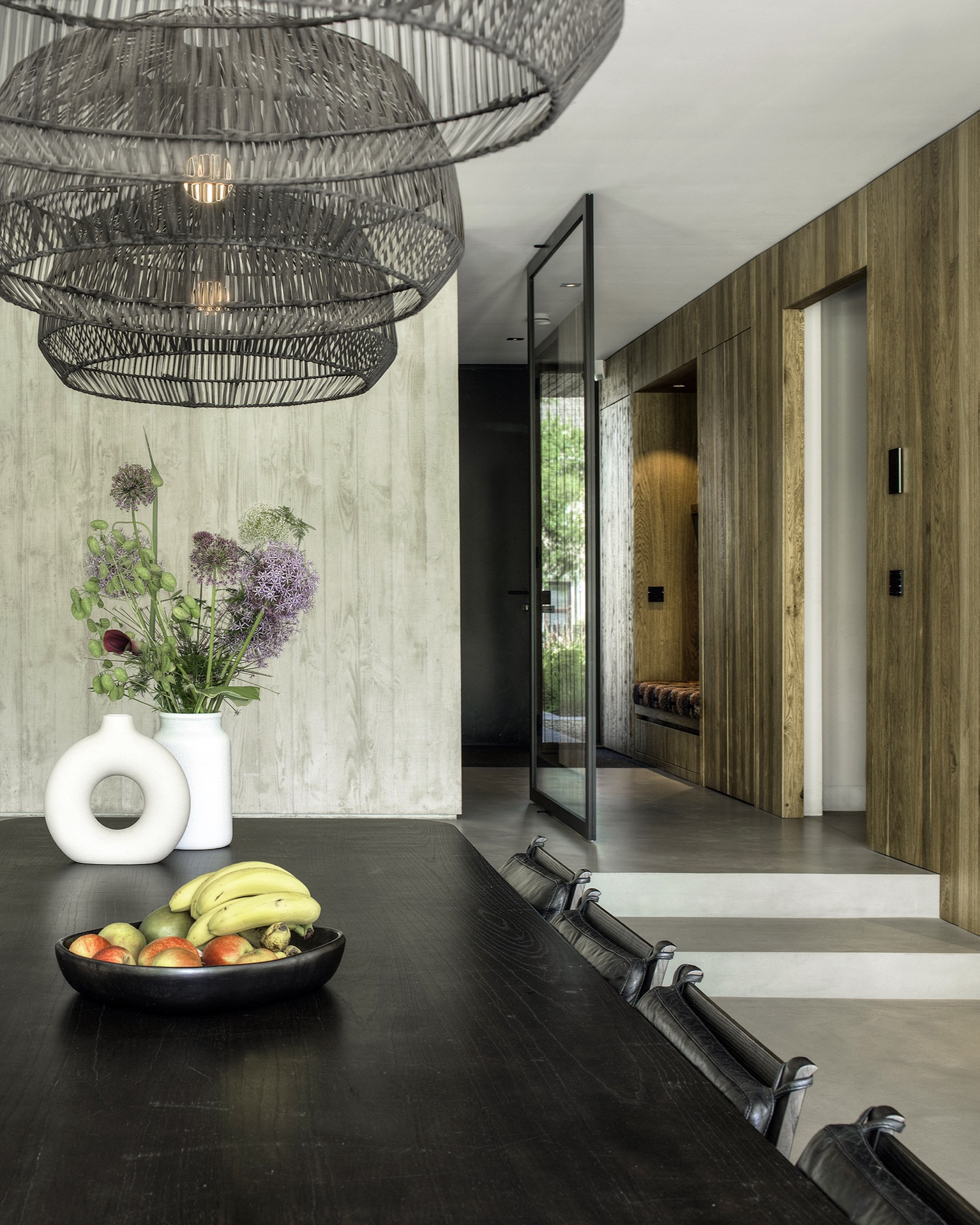 Luxe woonkamer met design meubelen ,Interieurontwerp, binnen, foyer, eettafel, peer, fruit, pistool, banaan, lamp, eetkamer, Luxe, Design, Exclusief, Modern, Maatwerk, Bijzondere, Mooie