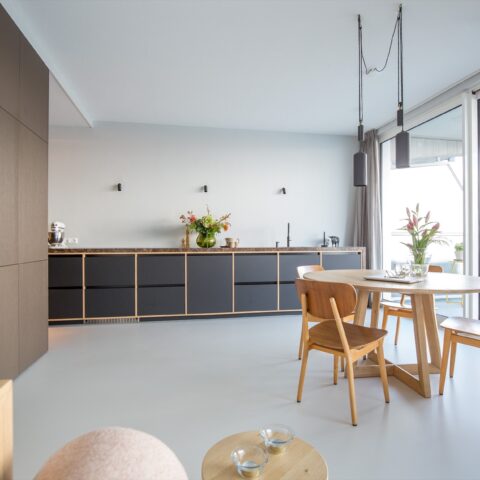 Cuisine sur mesure avec matériaux naturels
