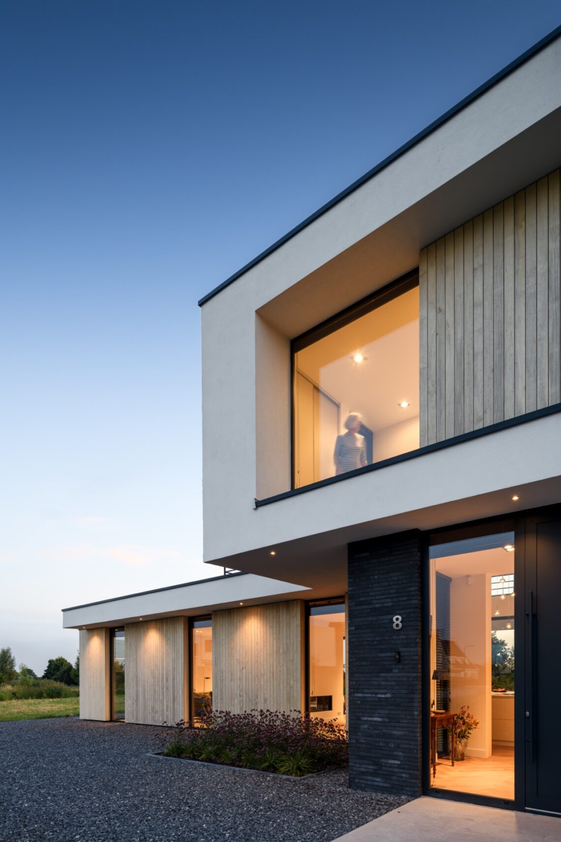 Modern house with a planted roof garden