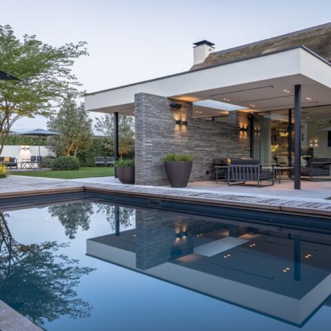 Terras in luxe wellnesstuin