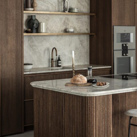 High-end kitchen with natural materials & luxurious details