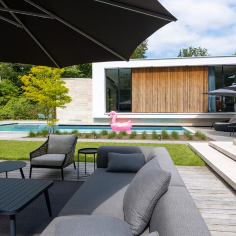 Villa in the forest with modern garden